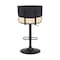 Armen Living Brooklyn Adjustable Swivel Cream Faux Leather and Black Wood Bar Stool with Black Base LCBRBABLCR - alternate 7